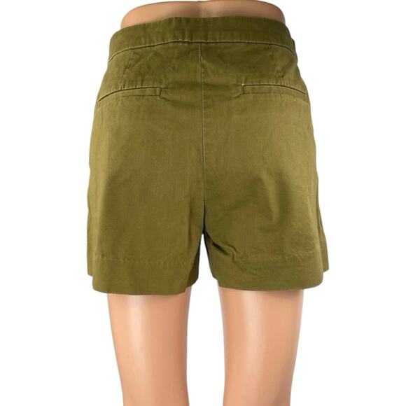 Banana Republic Women's Green Mid Rise Button Fly Mini Khaki Chino Shorts Size 2 - Picture 3 of 5